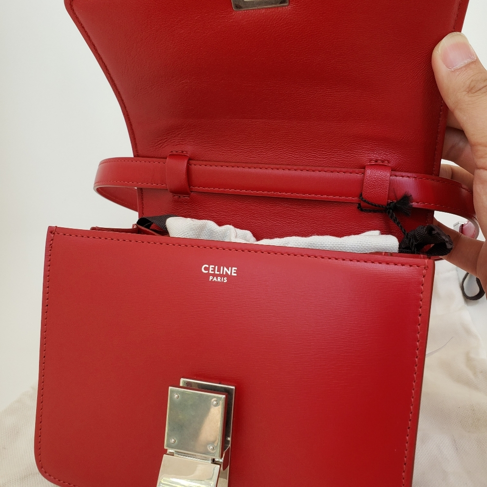 New Celine Paris Small Box Red bag - Picture 6 of 15